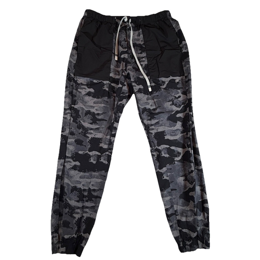 Fabletics The One Jogger Mens Sz L Grey Black Camo Stretch Activewear Gym